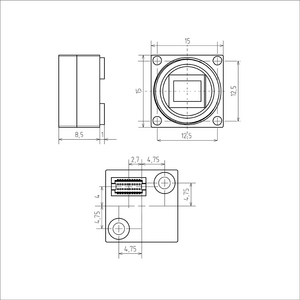 Miniature camera with 5 Mpix Monochrome Aptina MT9P031 CMOS sensor and USB 2.0 interface - 4