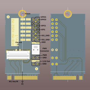 Adapter board for xiX X2 cameras - flex to PCIe M.2 - 3