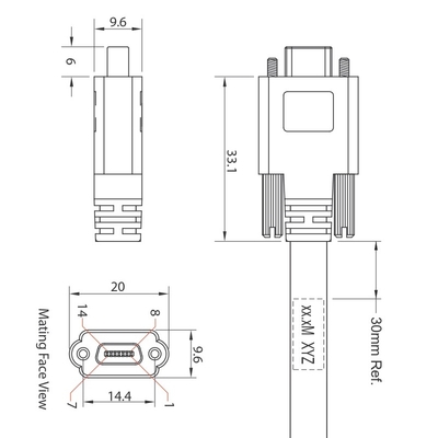 3.0m I/O Sync and trigger cable for xiD cameras